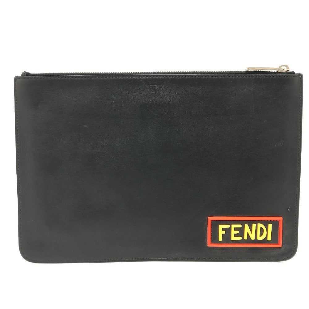 FENDI Clutch bag 7N0078 leather black LOVE mens