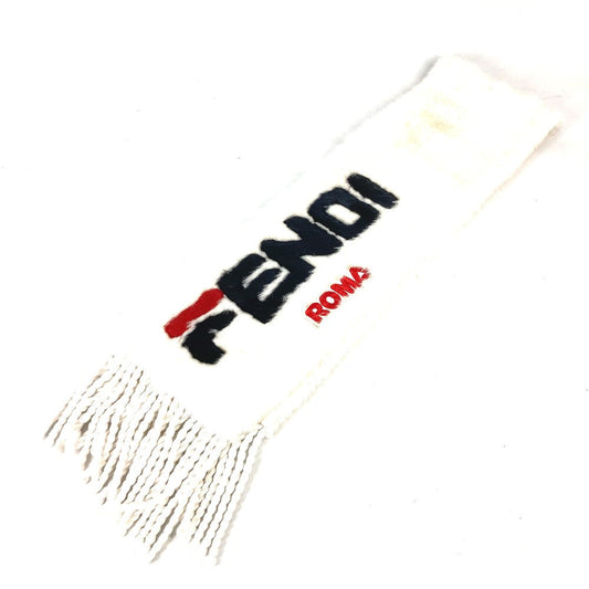 FENDI Scarf FNG477 fur white FILA collaboration logo Women