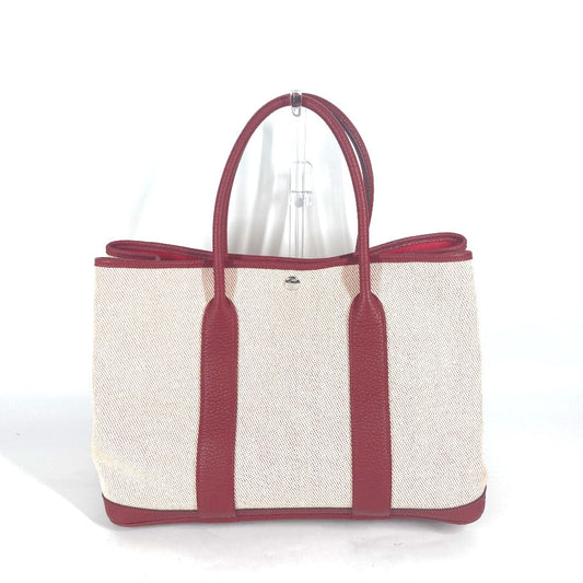 HERMES Tote Bag Toile H, Negonda Red type Shoulder Bag Shoulder Bag Garden party PM