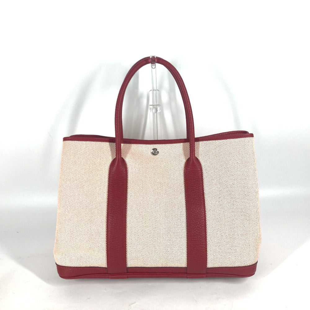 HERMES Tote Bag Toile H, Negonda Red type Shoulder Bag Shoulder Bag Garden party PM