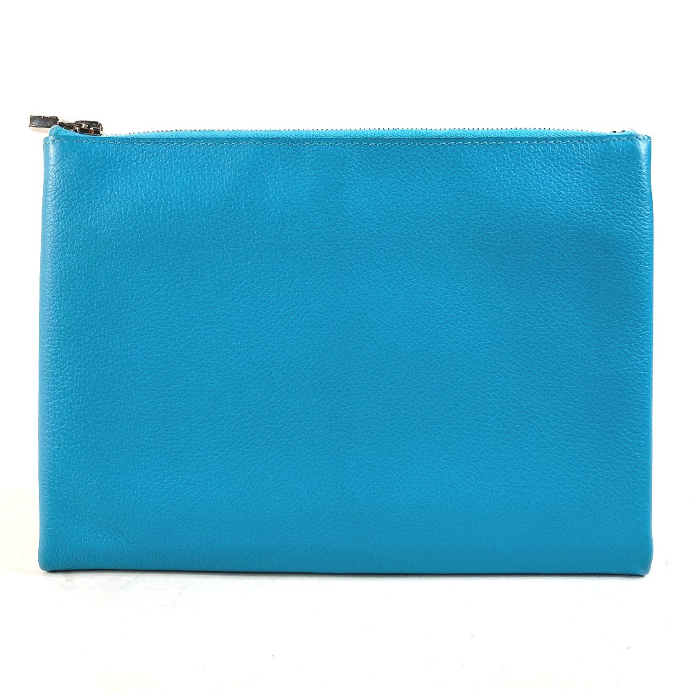 HERMES Pouch Evercolor blue flat Atto GM