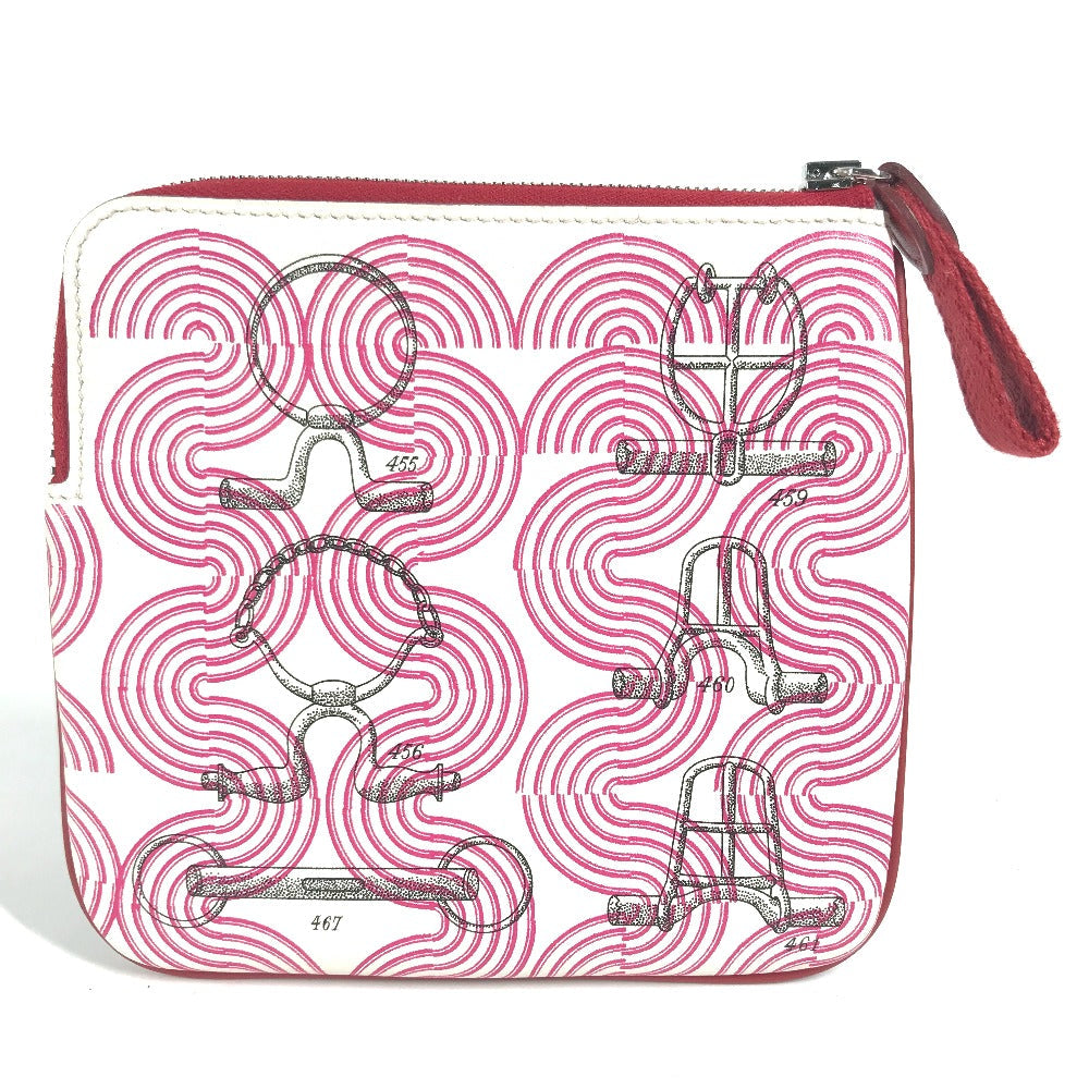 HERMES Pouch leather pink Carre pocket