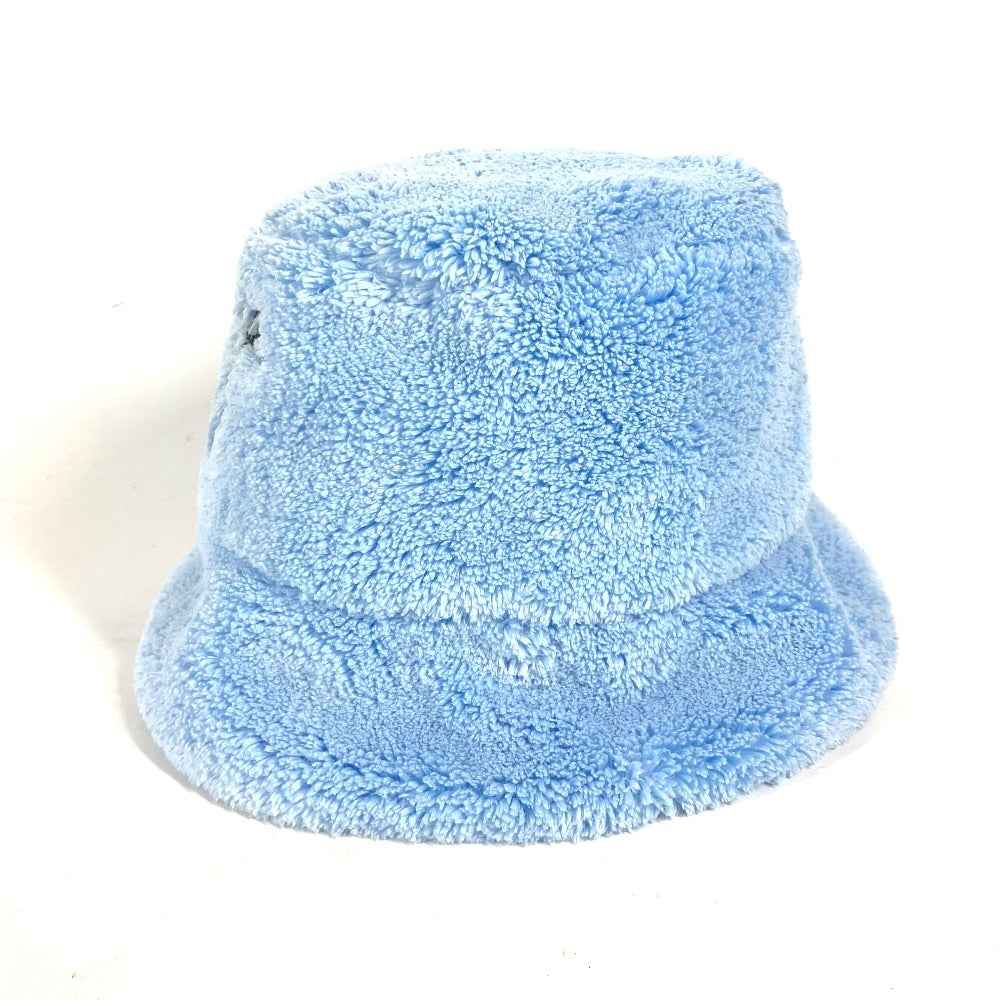 PRADA hat 1HC137 polyester blue fur logo Women S