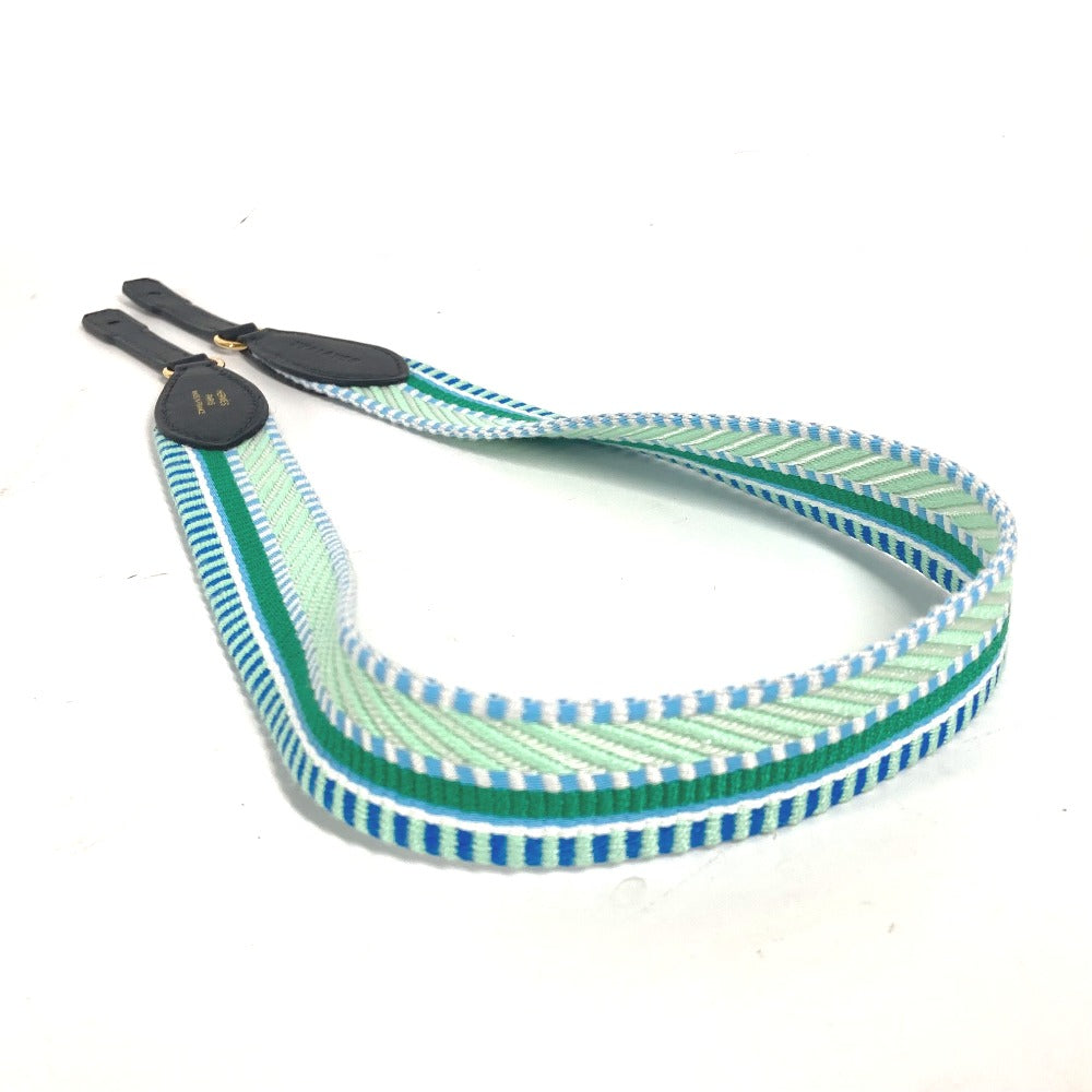 HERMES Shoulder strap Leather / canvas green bandouliere Cavale To Go Women