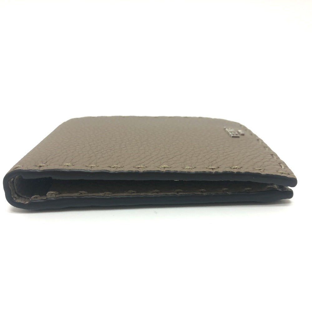 FENDI Folded wallet 7M0194 leather gray stitch Celeria mens