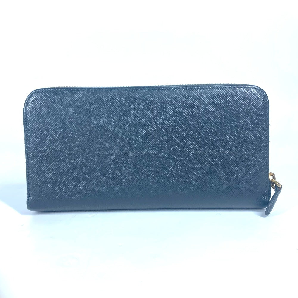 PRADA Long Wallet Purse 1ML506 saffiano leather black logo Heart Bicolor Women