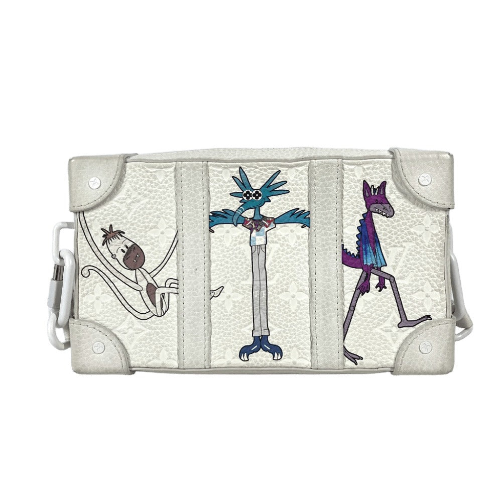 LOUIS VUITTON Shoulder Bag Taurillon Clemence Leather white LV Friends Monogram Soft Trunk