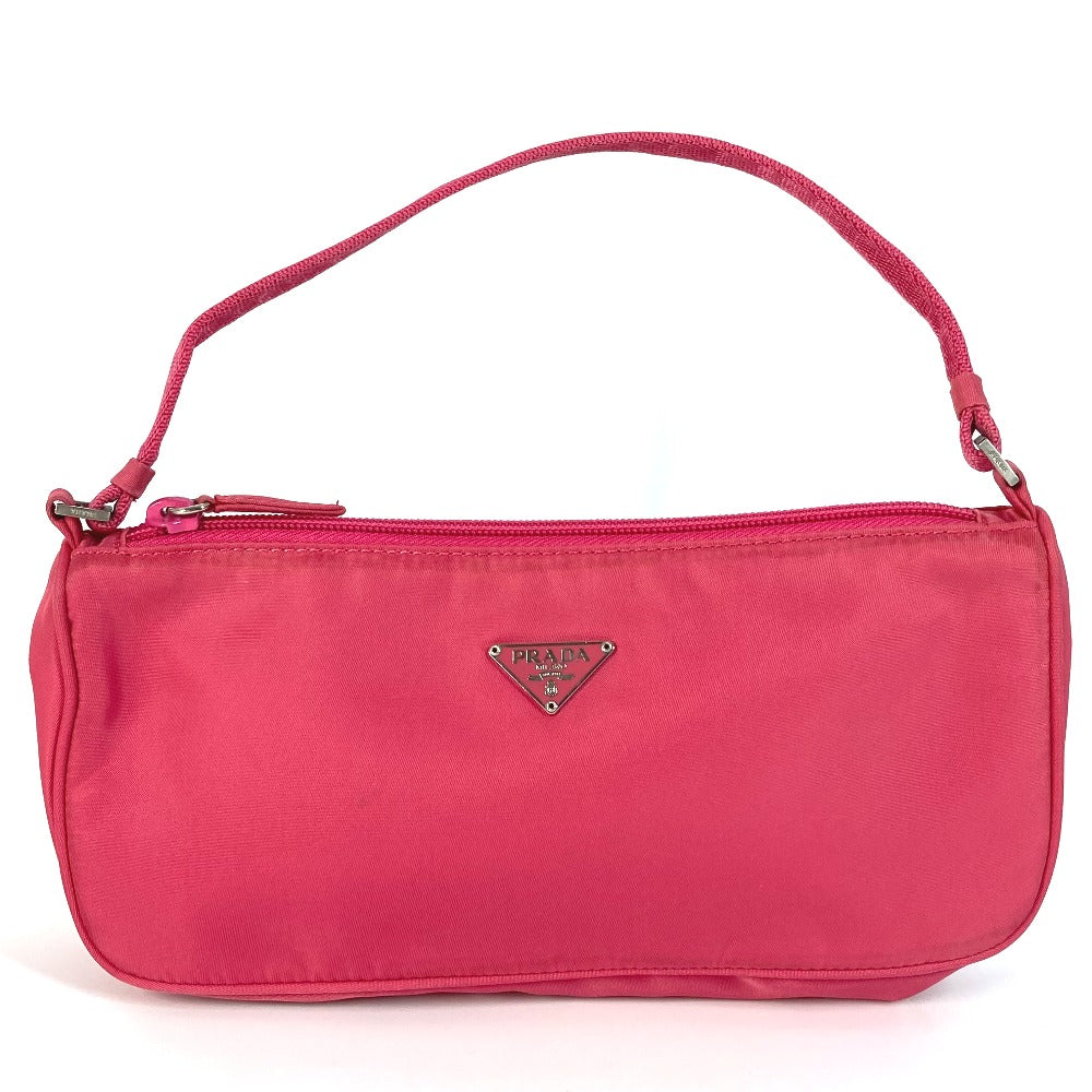 PRADA Shoulder Bag Nylon pink Triangle logo plate Women