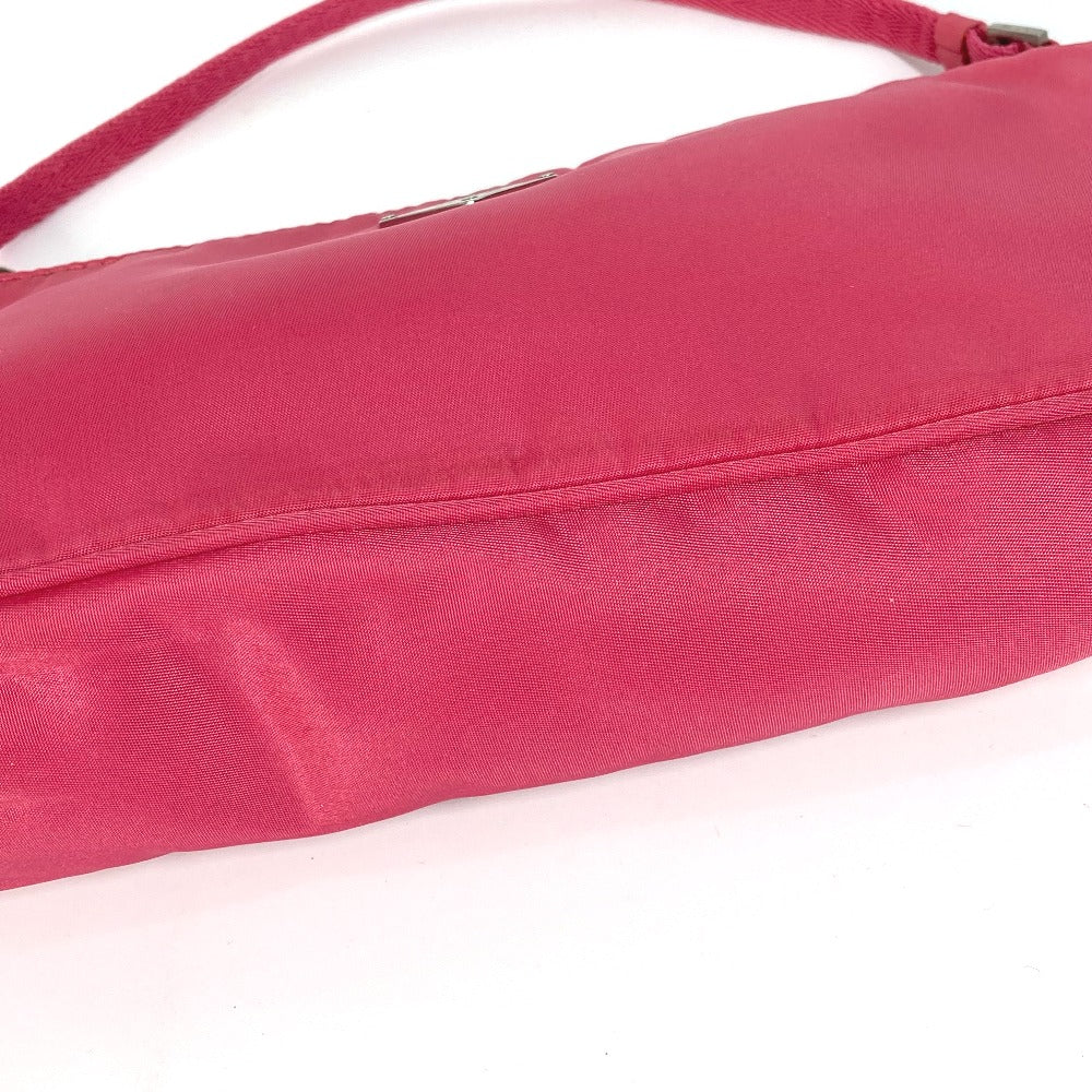 PRADA Shoulder Bag Nylon pink Triangle logo plate Women
