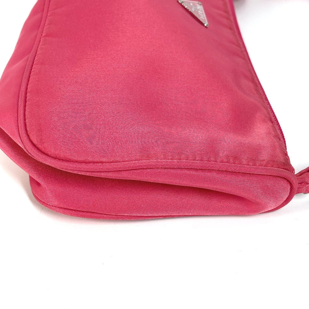 PRADA Shoulder Bag Nylon pink Triangle logo plate Women