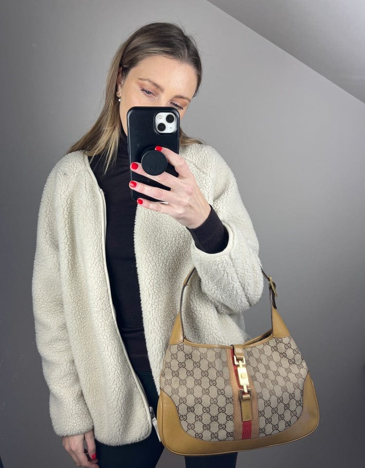 Gucci Nylon Leather Canvas Shoulder Bag