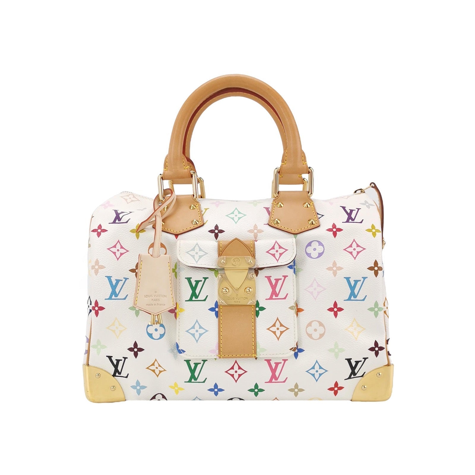 Louis Vuitton x Takashi Murakami Speedy 30 Lock White Multicolor