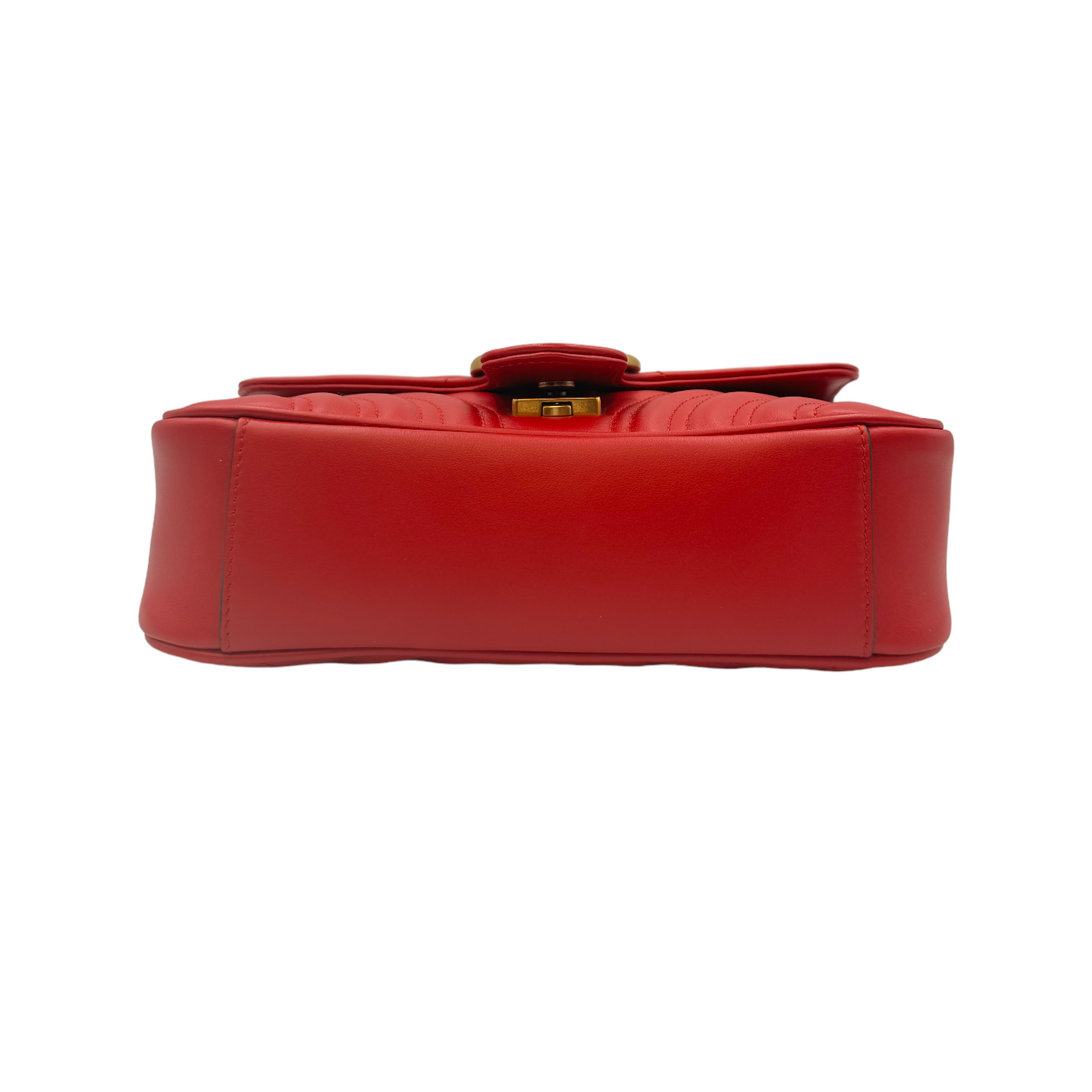 Gucci GG Marmont Red Leather Chain Crossbody