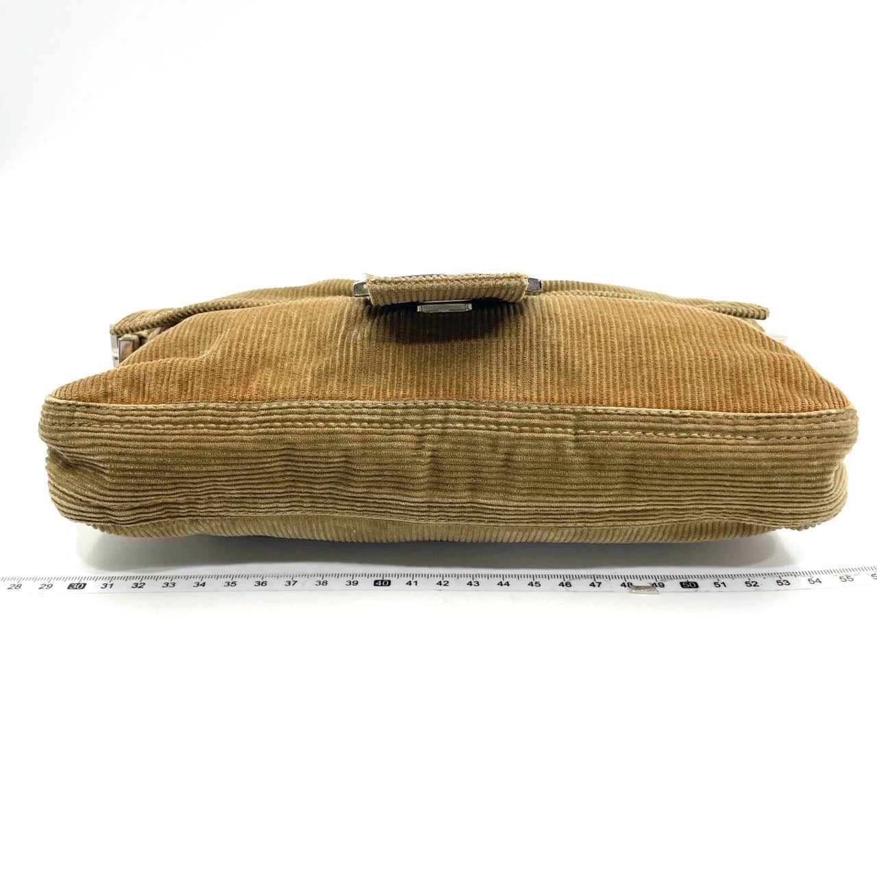 FENDI Baguette   Corduroy Beige Brown Shoulder Bag