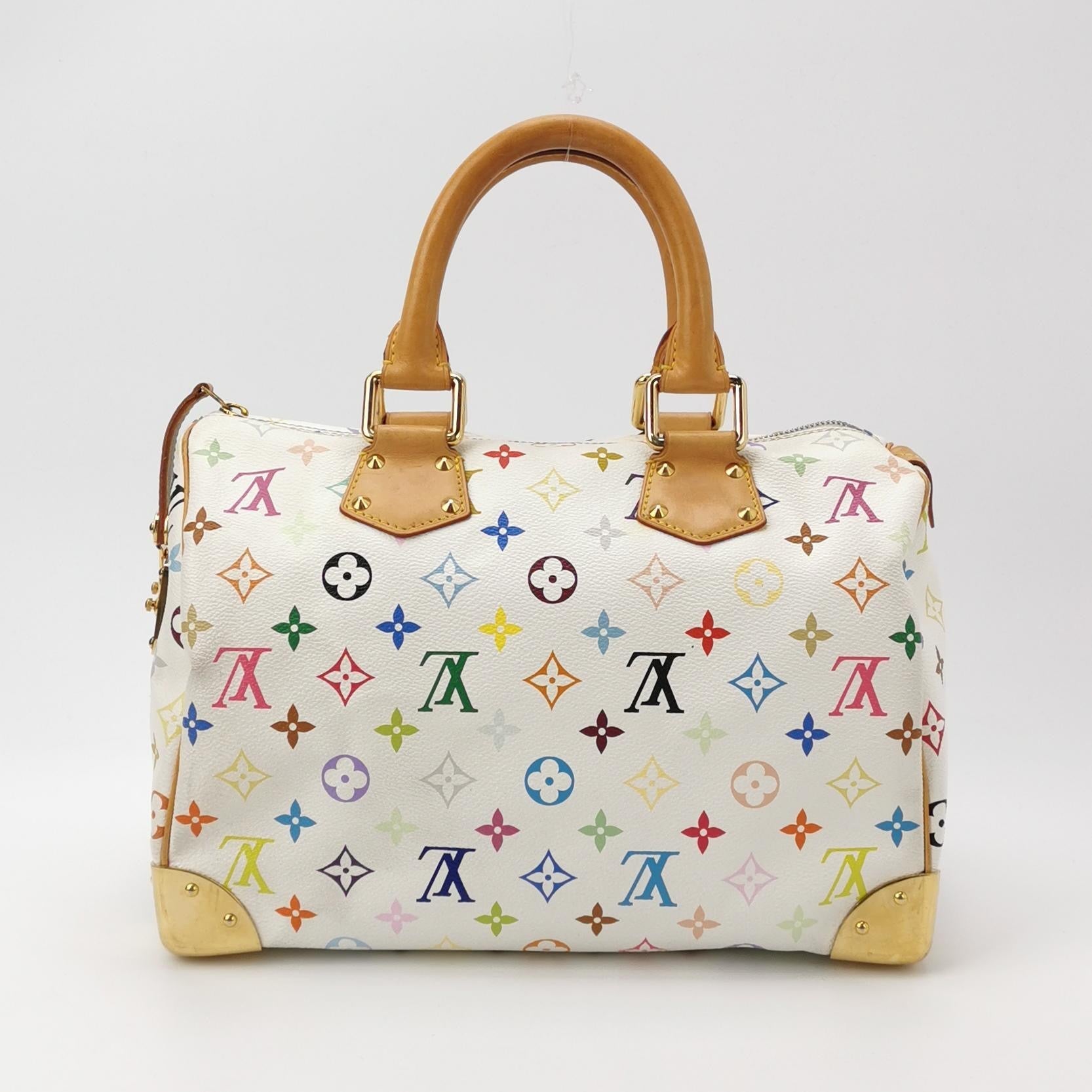 Louis Vuitton x Takashi Murakami Speedy 30 Lock White Multicolor