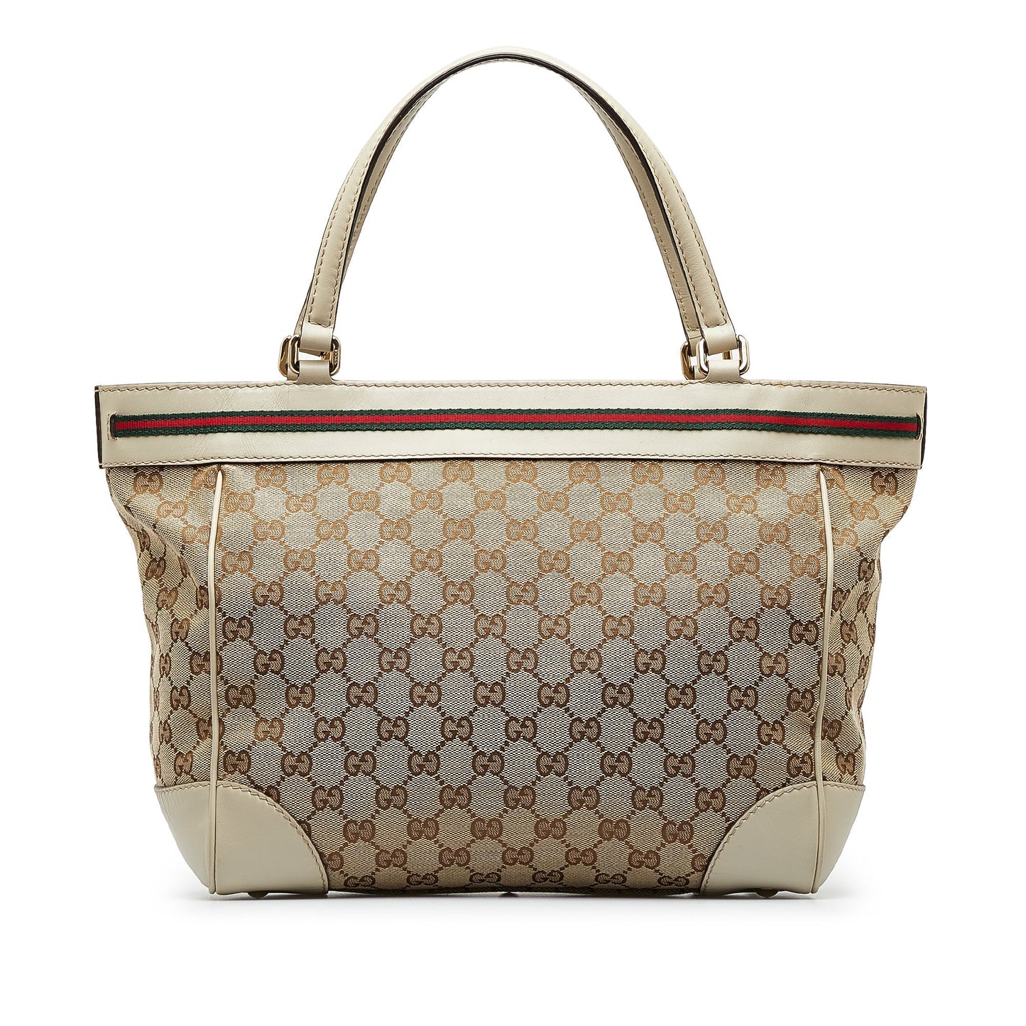Gucci Tan Leather Canvas Tote Style 3