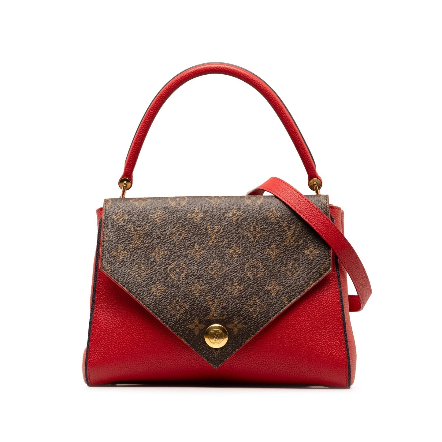 Red Louis Vuitton Monogram Double V Satchel