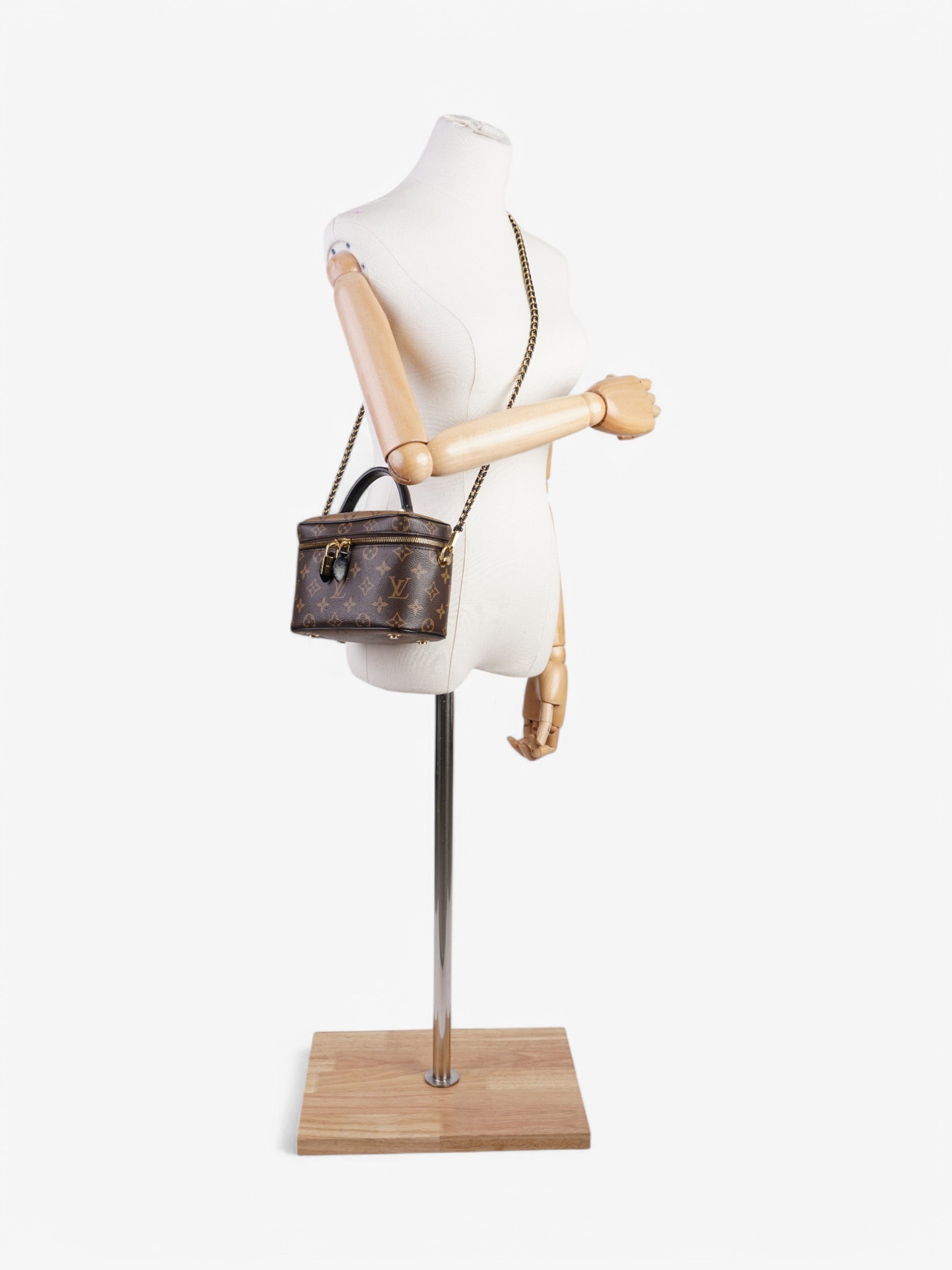 Louis Vuitton Vanity with Chain Monogram / Monogram Reverse / Black Coated Canvas PM