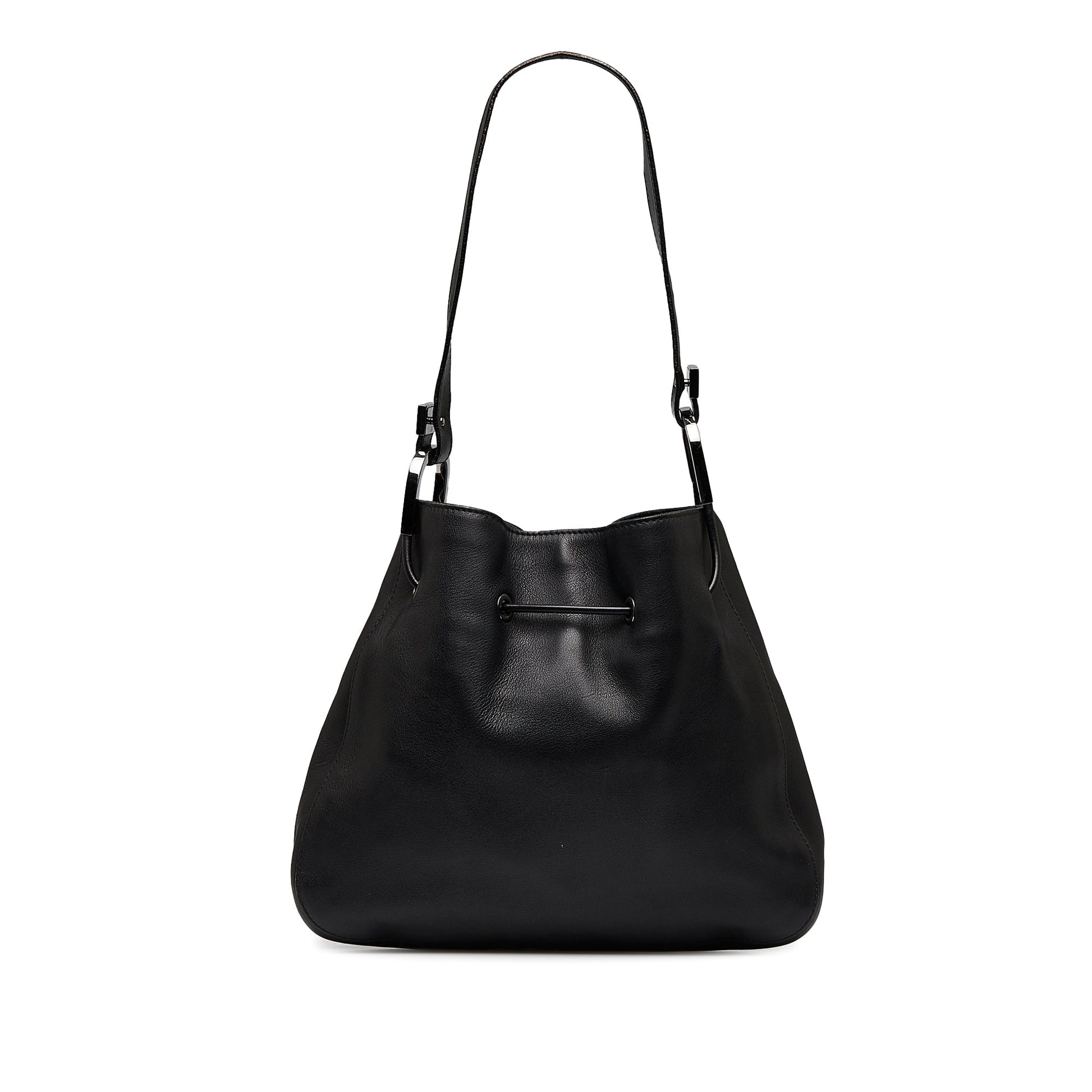 Gucci Black Leather Shoulder Bag Style 1