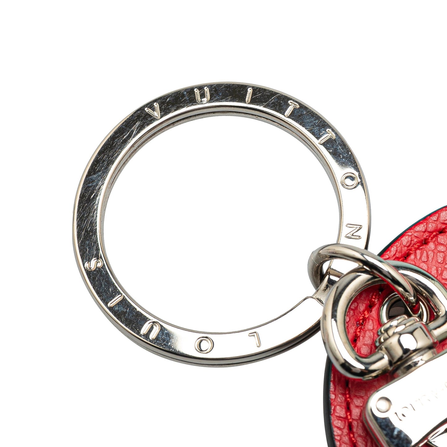 Silver Louis Vuitton LV Circle Eyelet Key Chain
