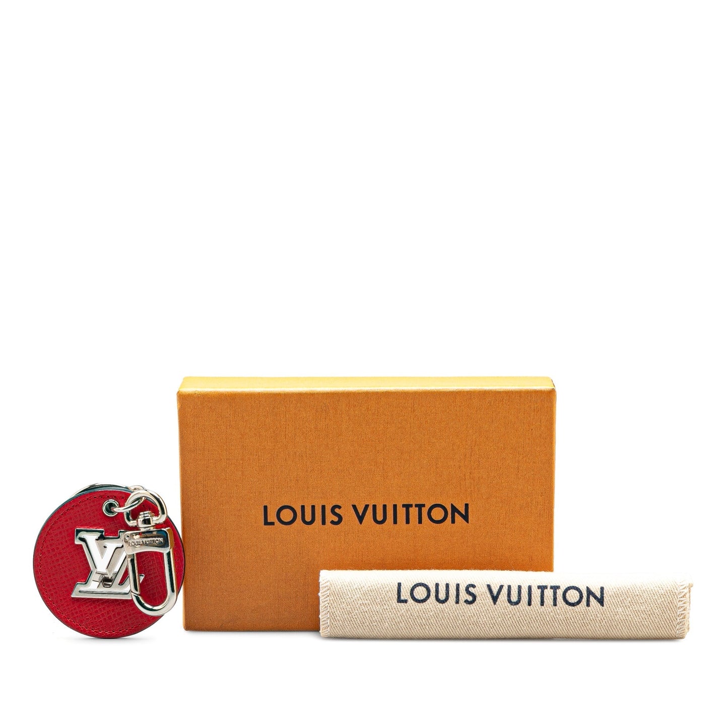 Silver Louis Vuitton LV Circle Eyelet Key Chain