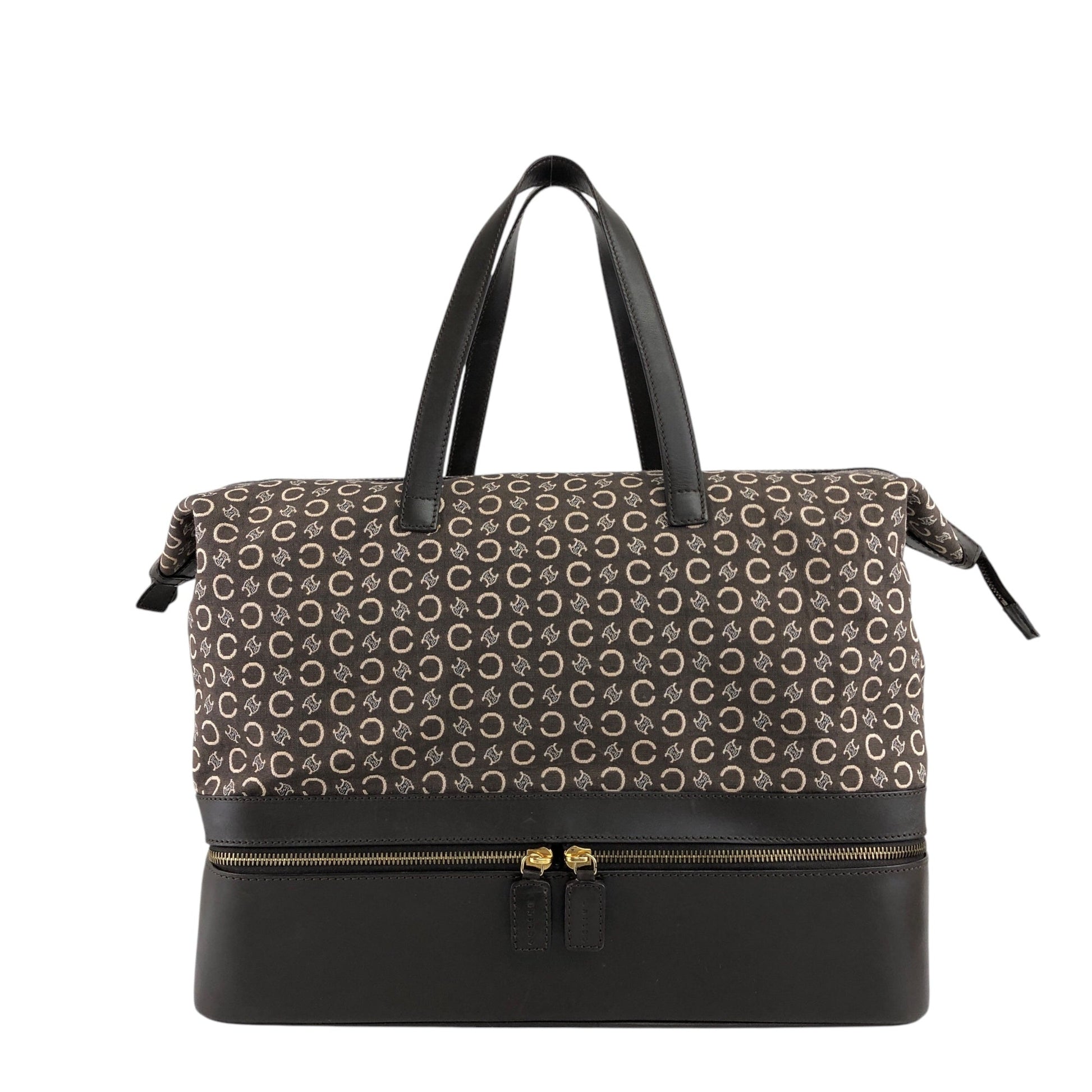 CELINE Macadam Handbag Boston bag Brown 7kve88