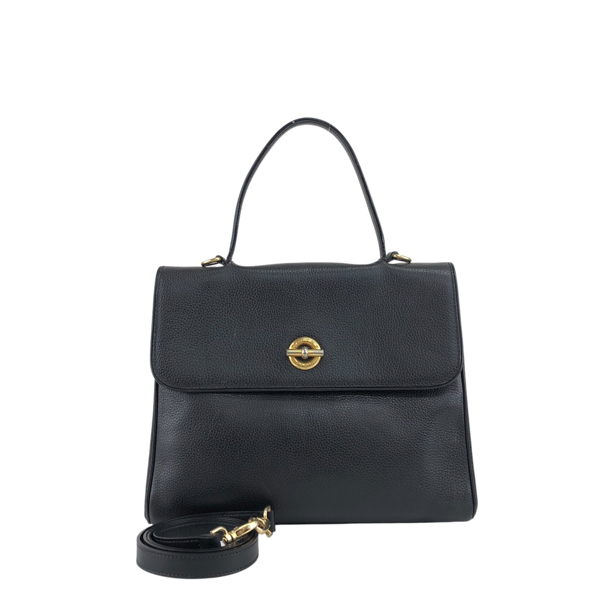 CELINE Toggle Clasp Two-way Handbag Shoulder bag Black 2cbtpb