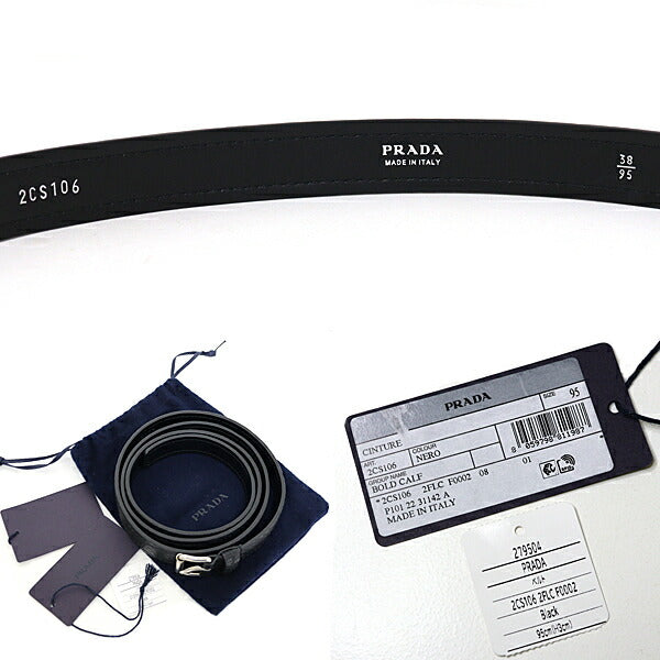 PRADA belt 2CS106 Calfskin black Calfskin belt