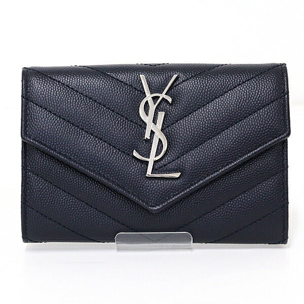 SAINT LAURENT Bifold Wallet 414404 BOW02 4147 leather Navy Small Envelope Wallet
