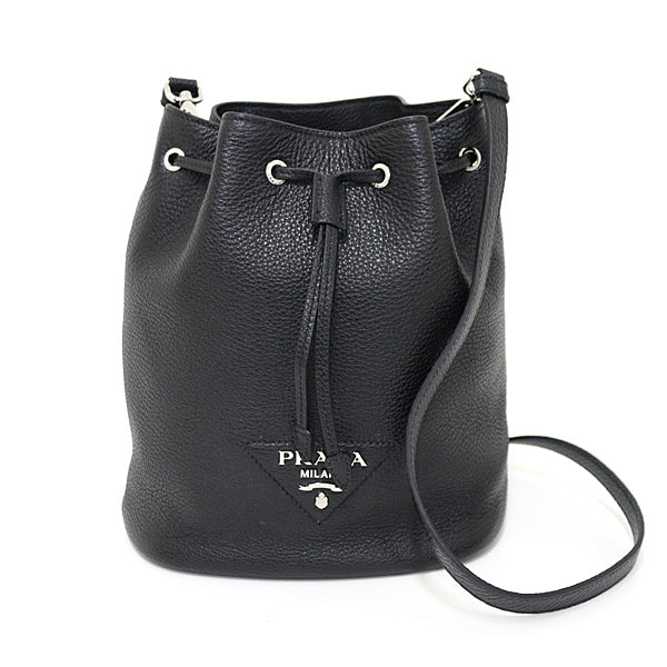 PRADA Shoulder Bag leather black Shoulder Bag Women