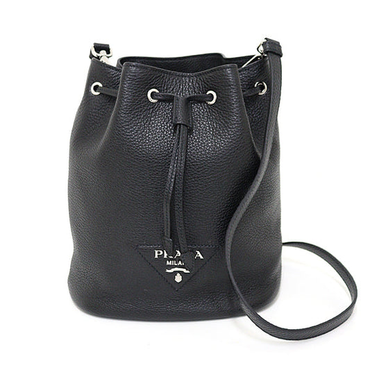 PRADA Shoulder Bag leather black Shoulder Bag Women