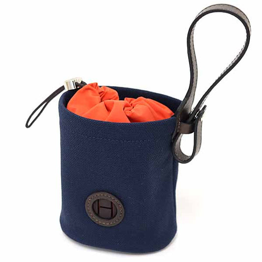 HERMES Pouch Coated canvas Navy Treats