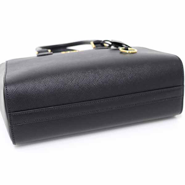 PRADA Shoulder Bag Safiano leather black Safiano 2way bag