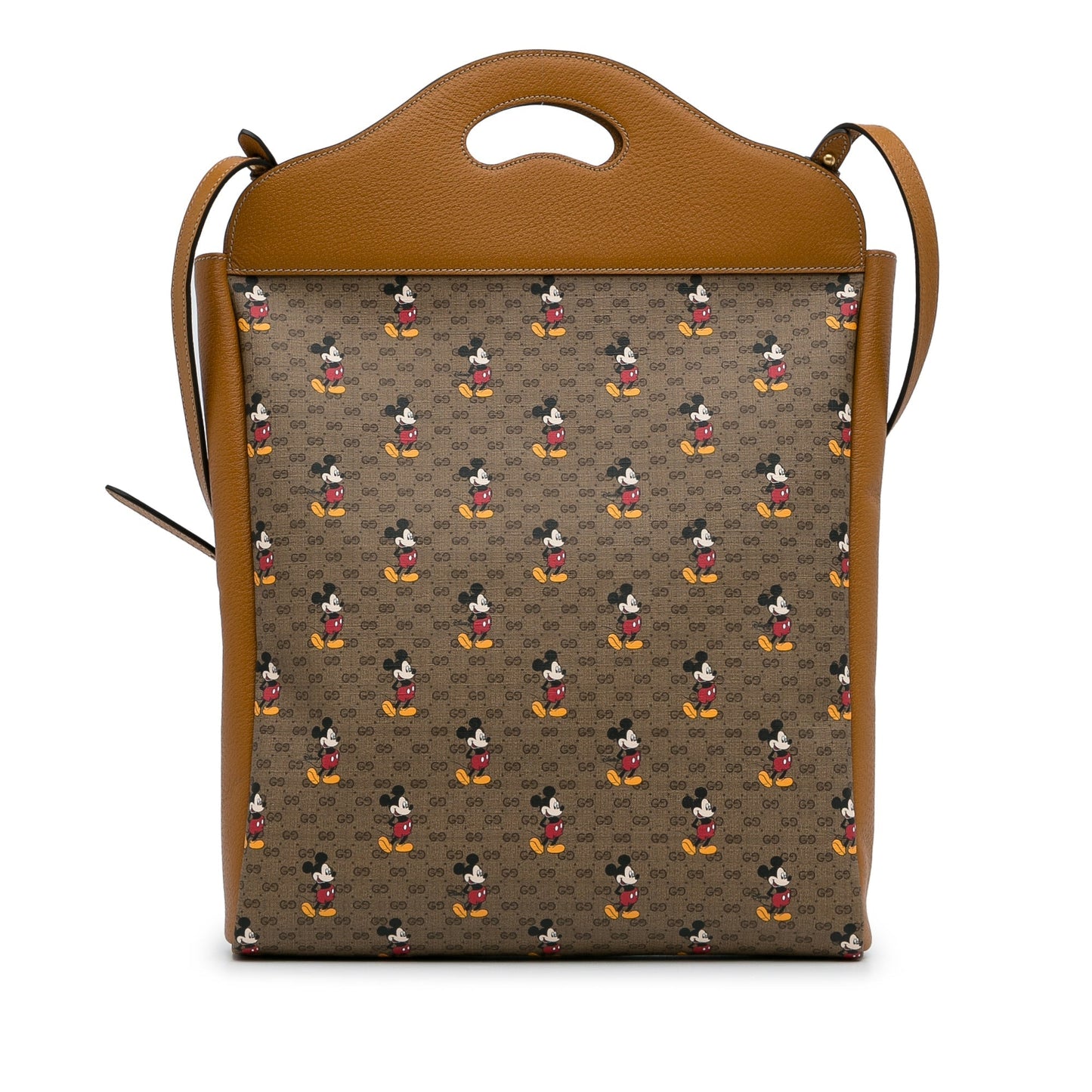 Gucci Brown Leather Canvas Tote Style 19