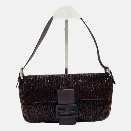 Fendi Baguette   Dark Chocolate Brown Glitter Beads