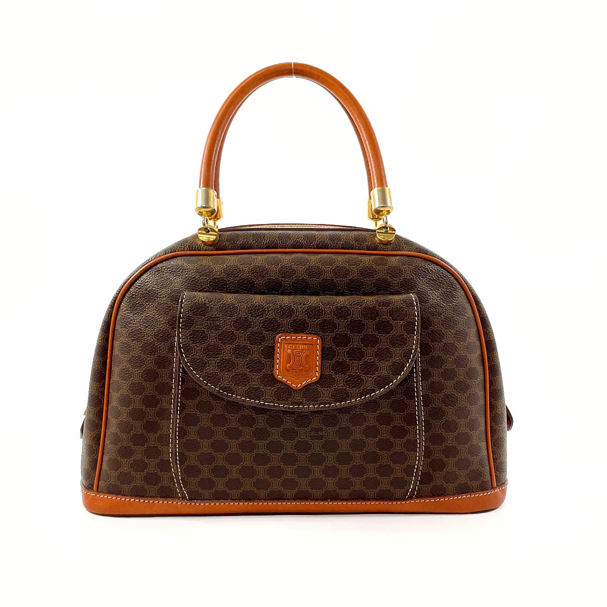 CELINE Handbag PVC, Leather Brown Macadam Women