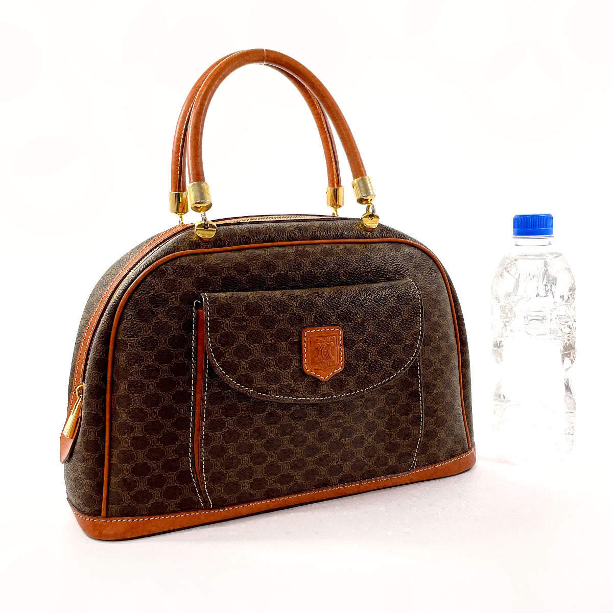 CELINE Handbag PVC, Leather Brown Macadam Women