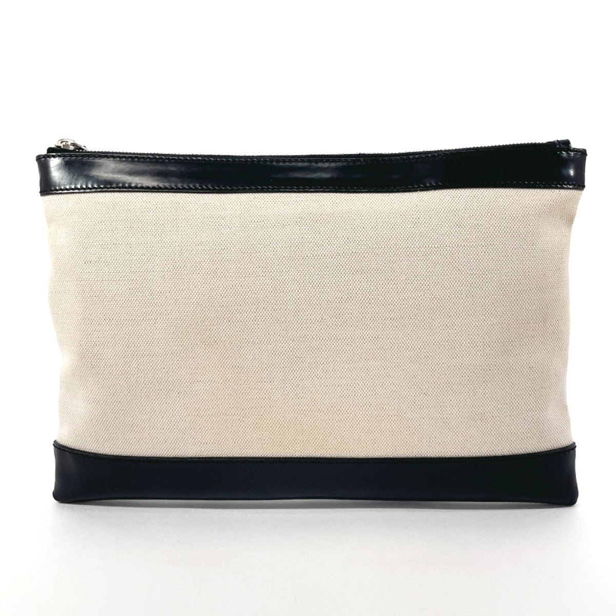 BALENCIAGA Clutch bag 373834 Canvas, Leather beige Navy clip M unisex