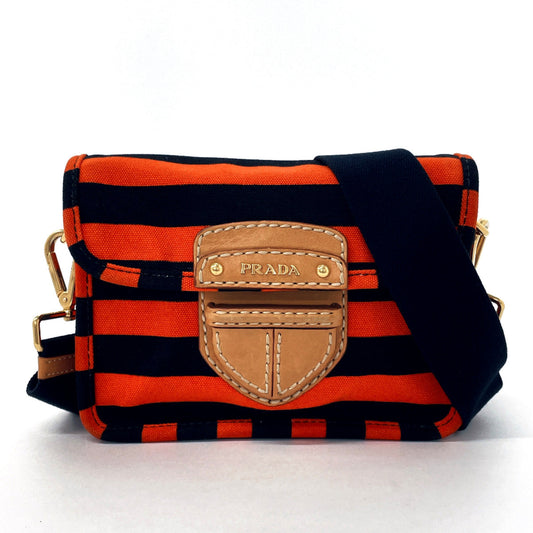 PRADA Shoulder Bag canvas black