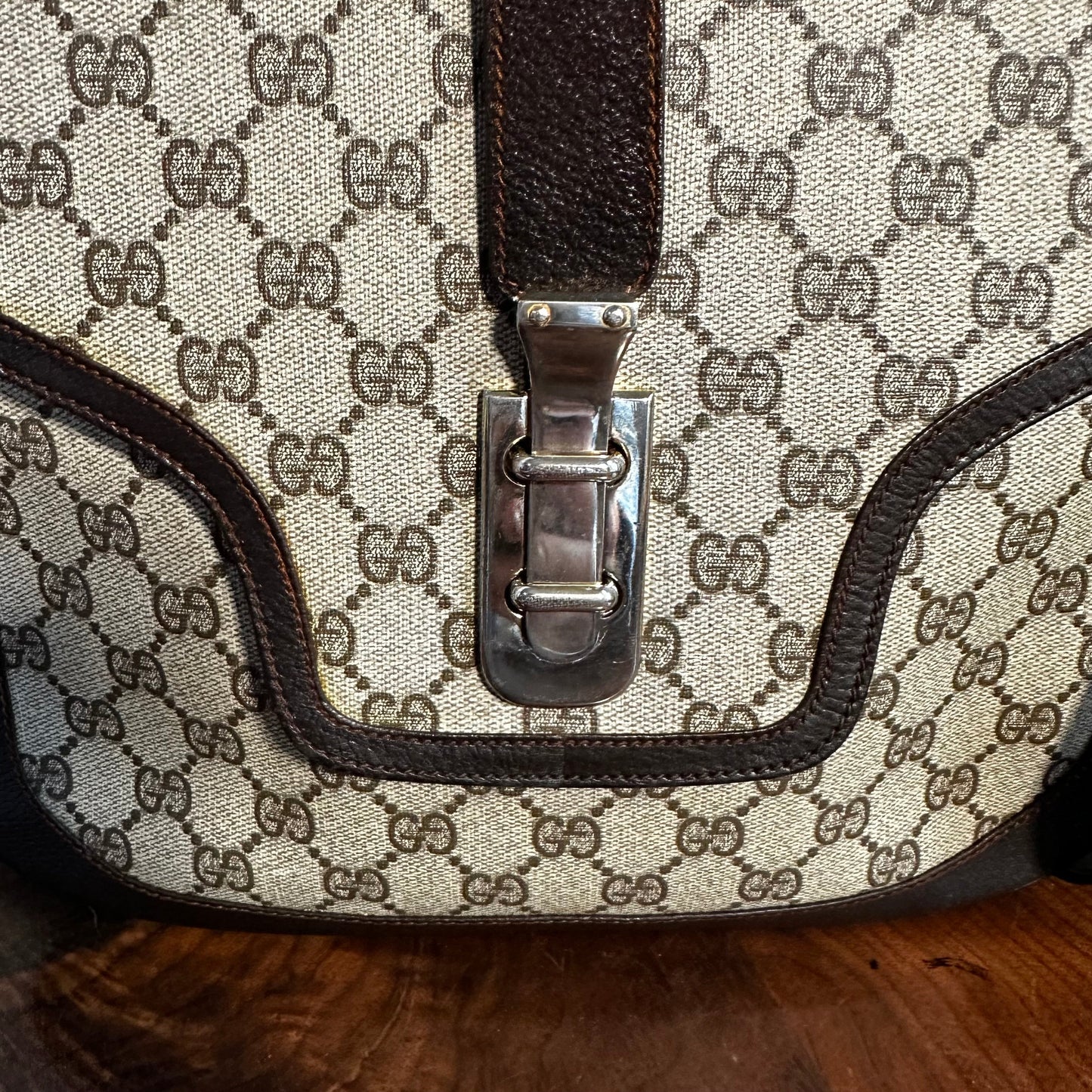 Gucci Leather Canvas Shoulder Bag