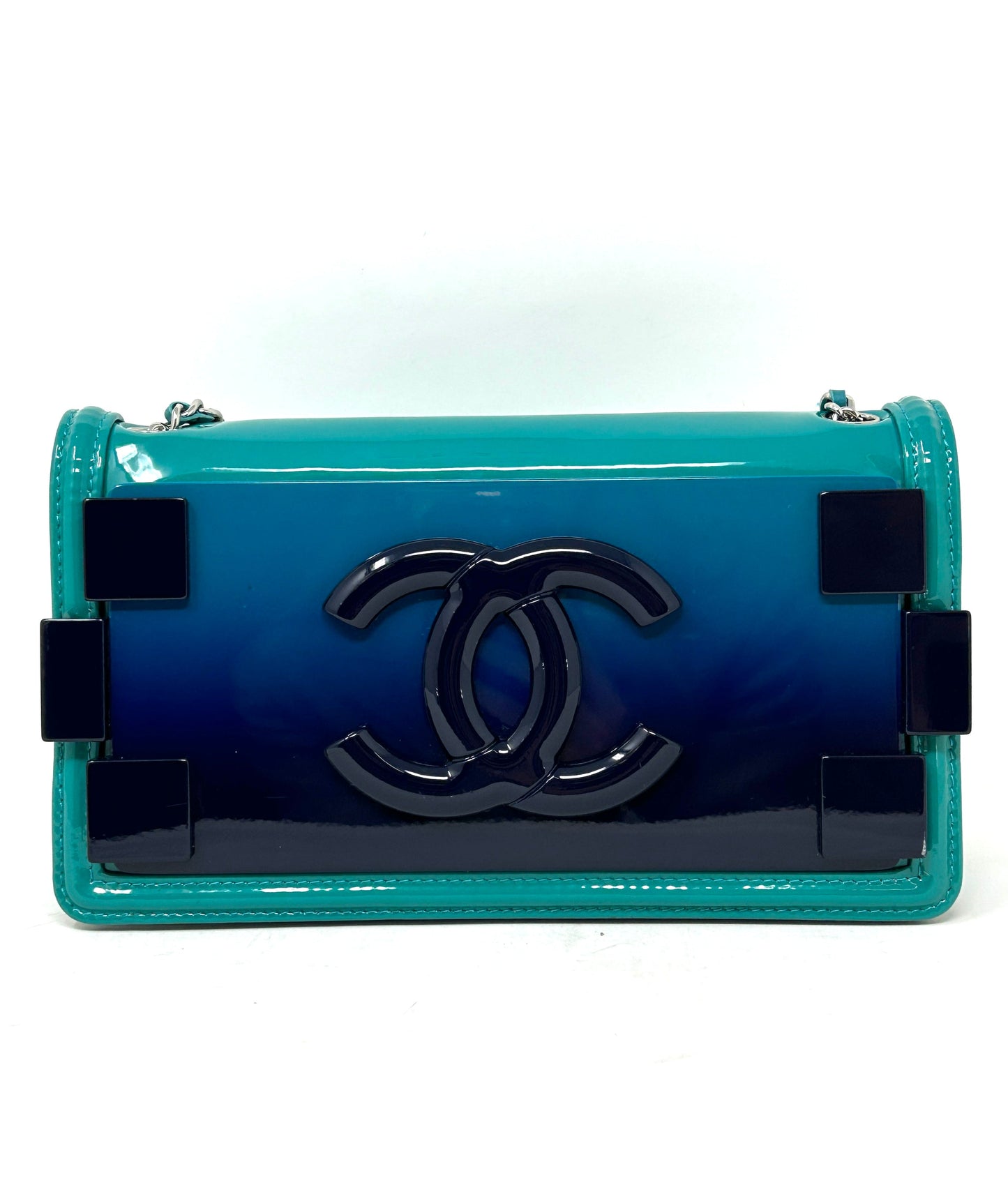 Chanel Lego Boy Brick Turquoise Crossbody Flap Bag