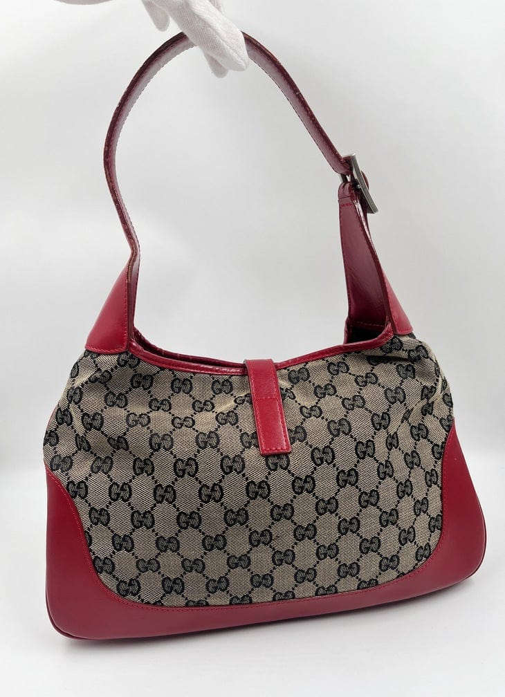 Gucci Jackie Leather Canvas Shoulder Bag Style 6