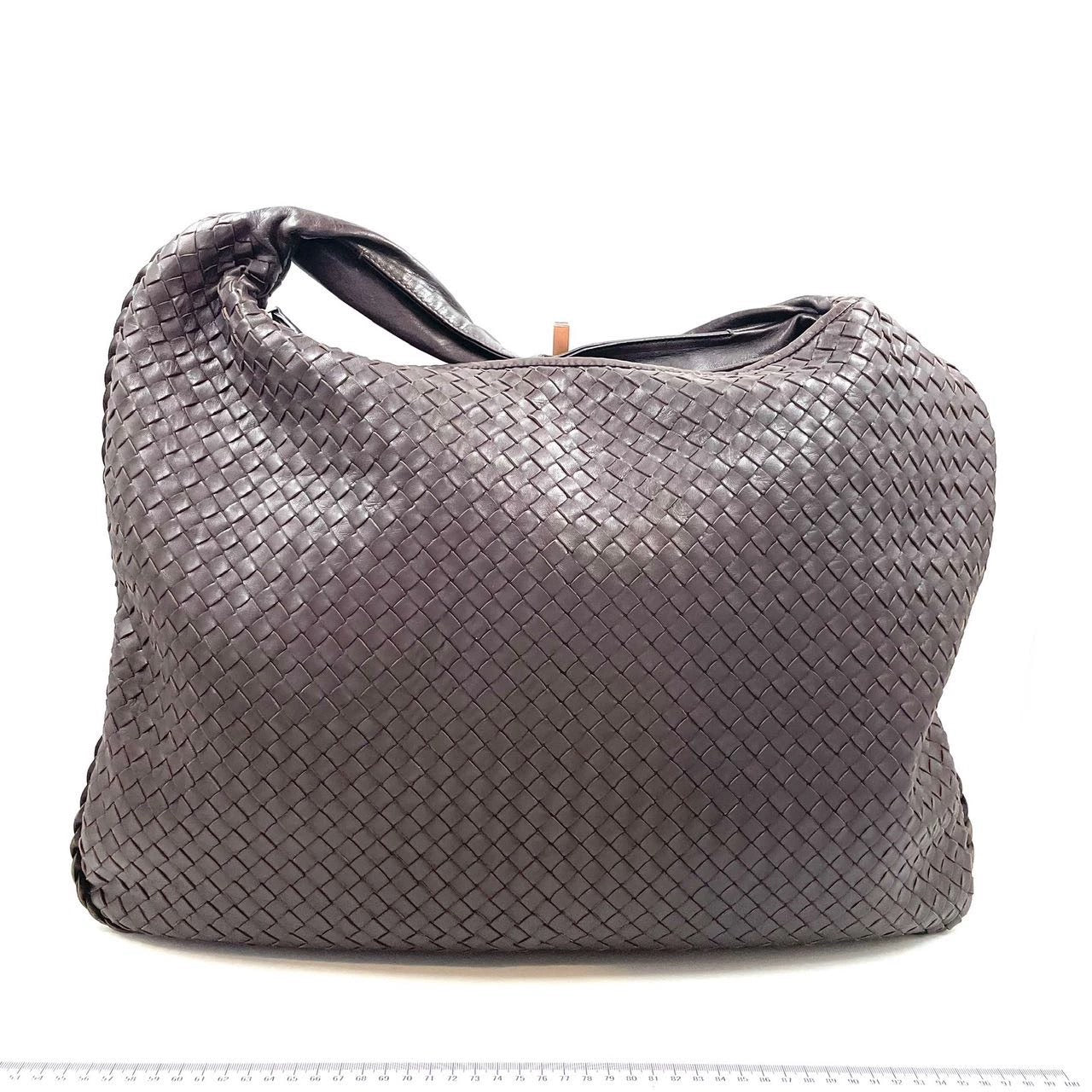 Bottega Veneta Hobo Bag Large Dark Chocolate Brown Lambskin leather 51cm