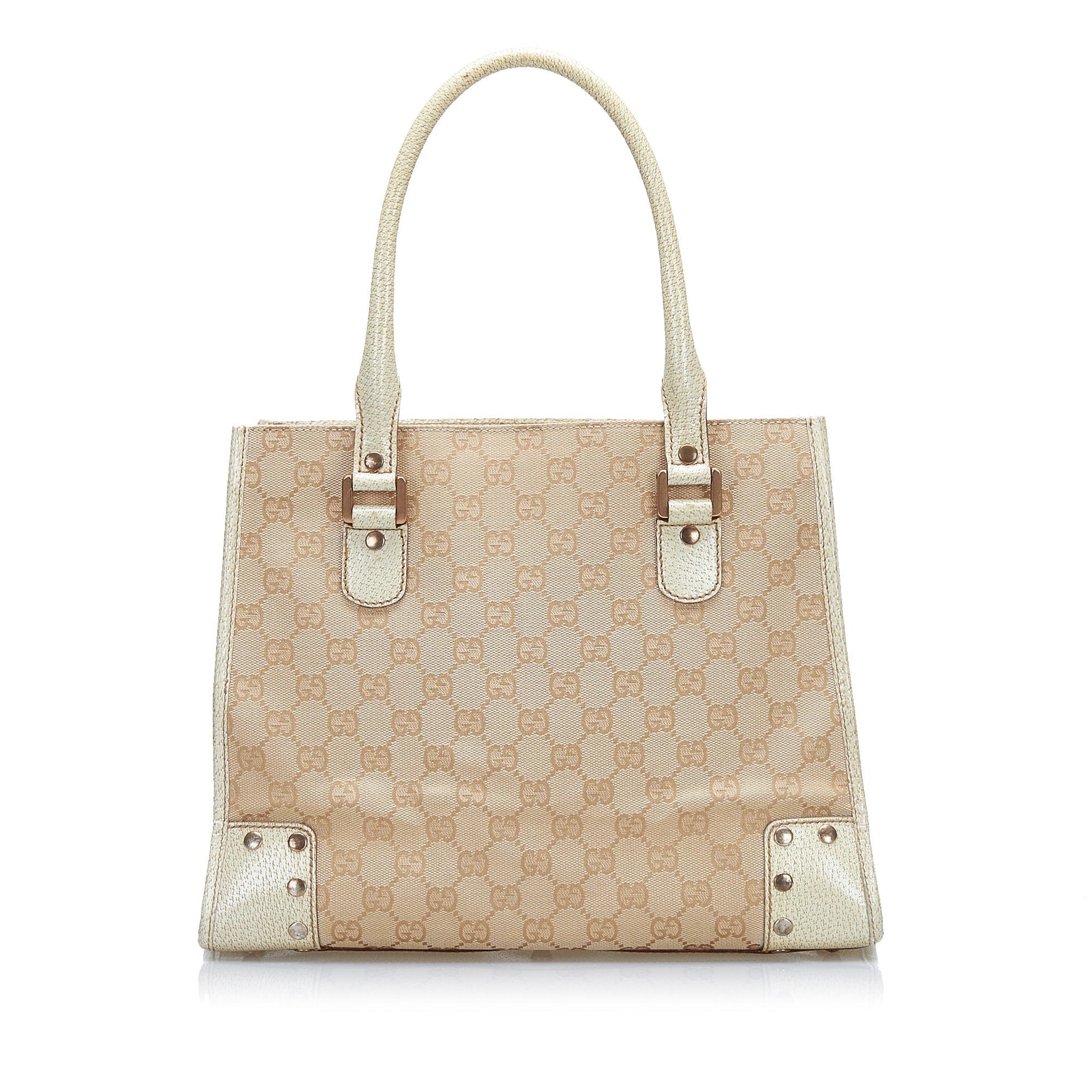 Gucci Leather Canvas Tote