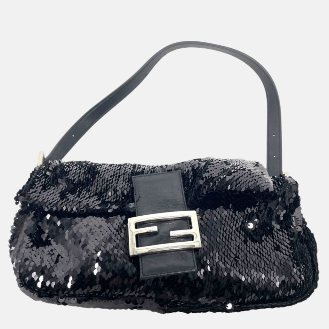 Fendi Baguette   Black Sequins and Leather
