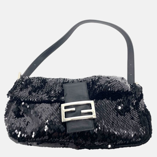 Fendi Baguette   Black Sequins and Leather