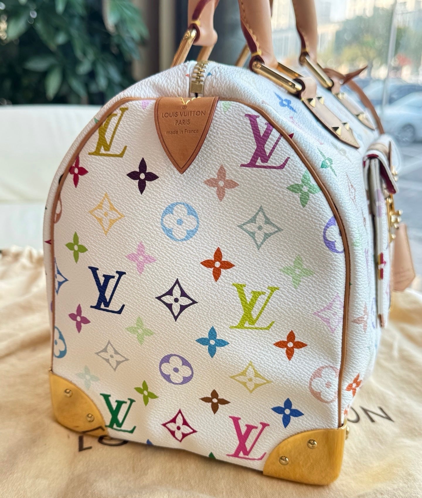 Louis Vuitton x Takashi Murakami Speedy 30 Lock White Multicolor