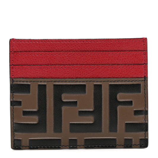 FENDI FF 1974 BI-COLOR EMOSSED ZUCCA CARD CASE