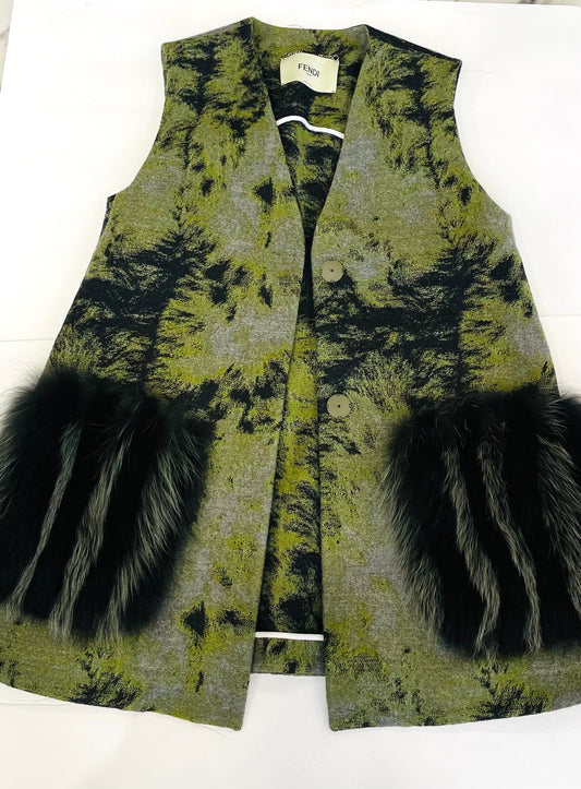 FENDI ROMA FUR POCKETS VEST