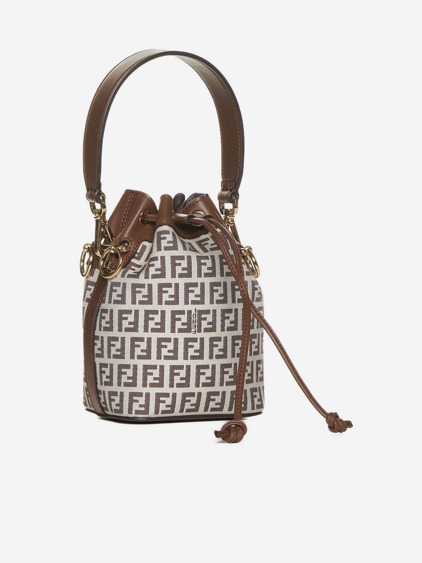 FENDI FF MINI MON TR SOR BUCKET BAG WITH SHOULDER STRAP